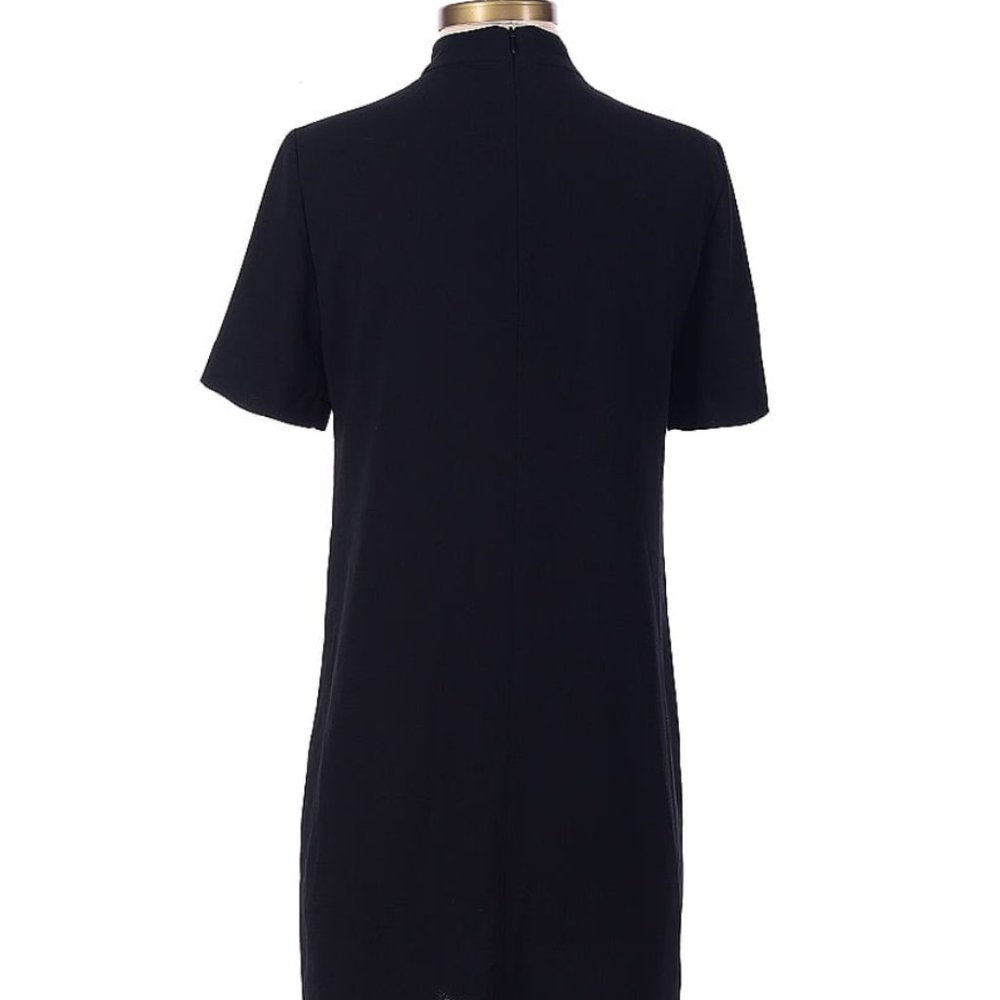 ZARA LBD little black dress size extra small XS cutouts mock neck short sleeve - Picture 2 of 2